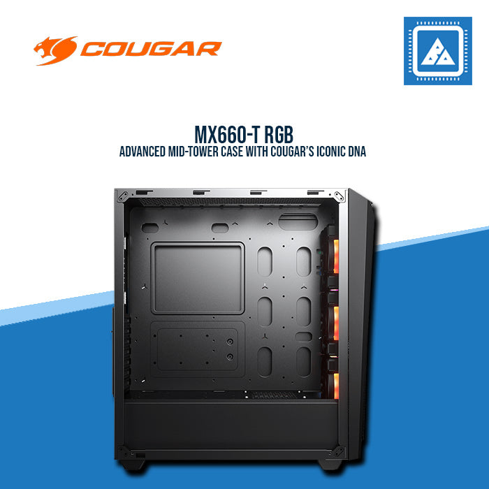 COUGAR MX660 T RGB / MID-TOWER / ARGB VK120*3FAN / TEMPERED GLASS COUGAR MX660 T RGB / MID-TOWER / ARGB VK120*3FAN / TEMPERED GLASS